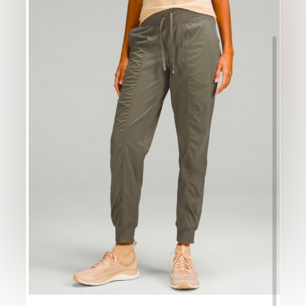 Lululemon, dance studio joggers, grey sage, mid rise, full length, 26.5” inseam